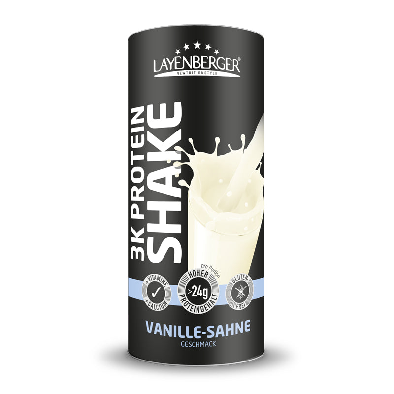 Layenberger Nutrition Group Layenberger 3K Protein-Shake Pulver Vanille-Sahne – glutenfrei – 360 g
