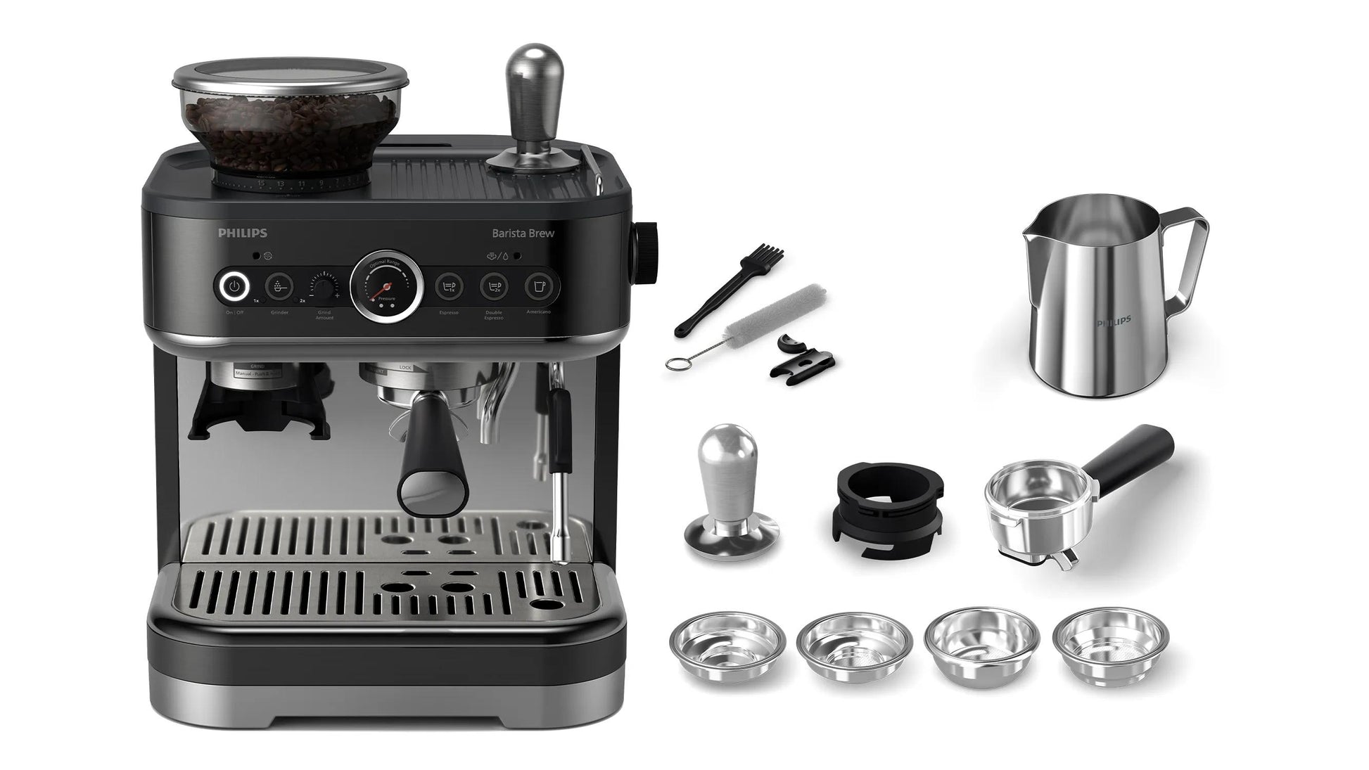 Philips Barista Brew PSA3218/10 Kaffeevollautomat – 2,3 l, 250 g Bohnenbehälter, 15 bar, Milchtank 0,45 l
