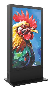 Hagor Bodenständer – bis 75" – Back-to-Back, Diebstahlsicherung, für 2 Displays – Anthrazitgrau