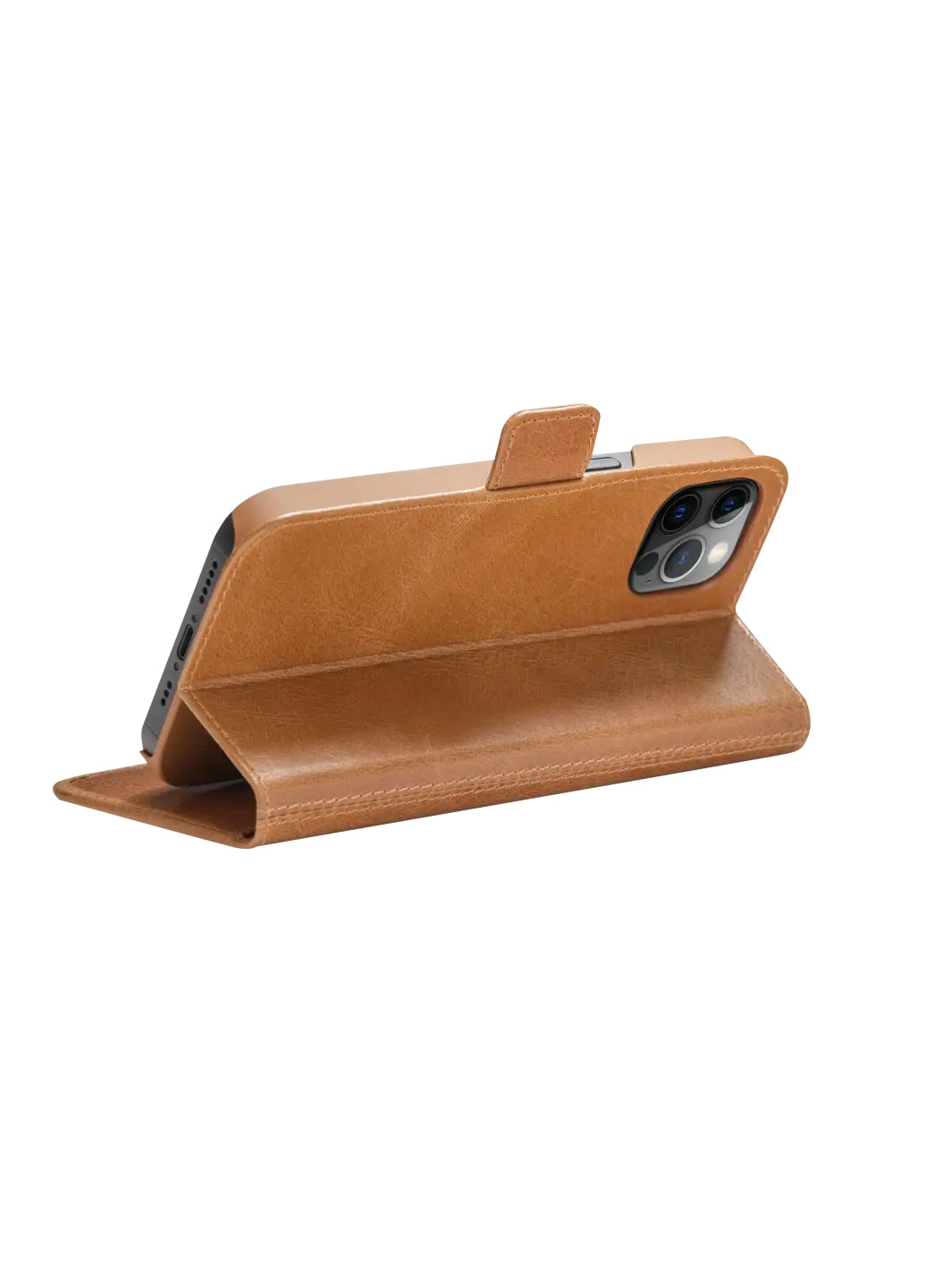dbramante1928 Wallethülle – für Apple iPhone 12/12 Pro, mit Ständer, 3 Kartenfächer, Leder, Beige