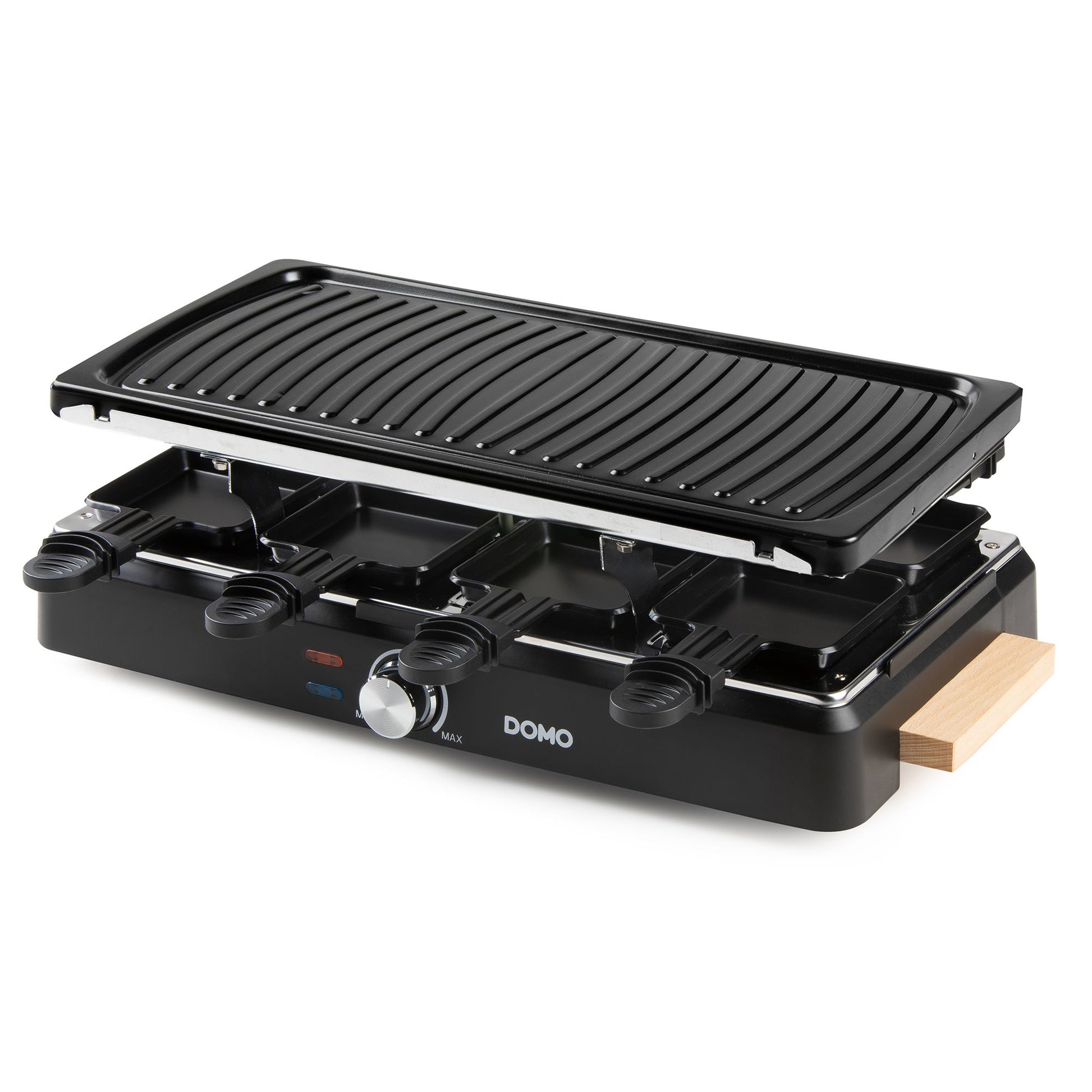 Domo Raclette DO9294G – 8 Personen, Keramik-Grillplatte, 1400 W – schwarz