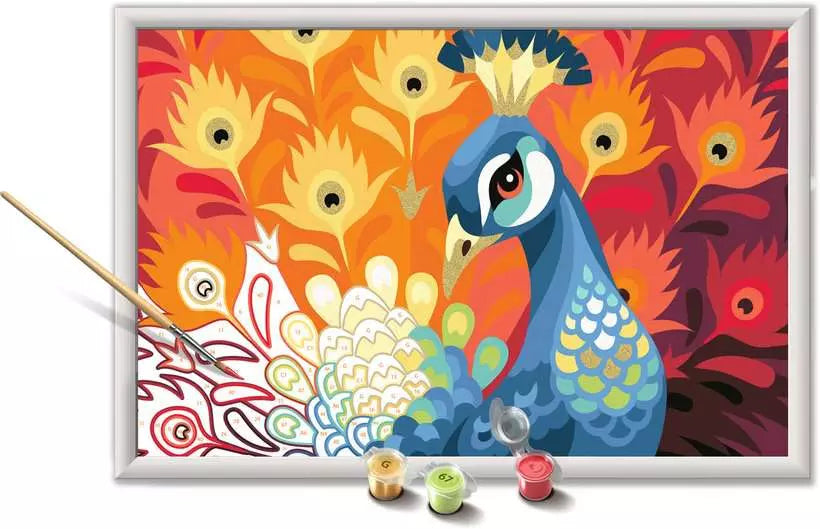 Ravensburger CreArt – Malen-nach-Zahlen-Set – Pfau – ab 11 Jahren