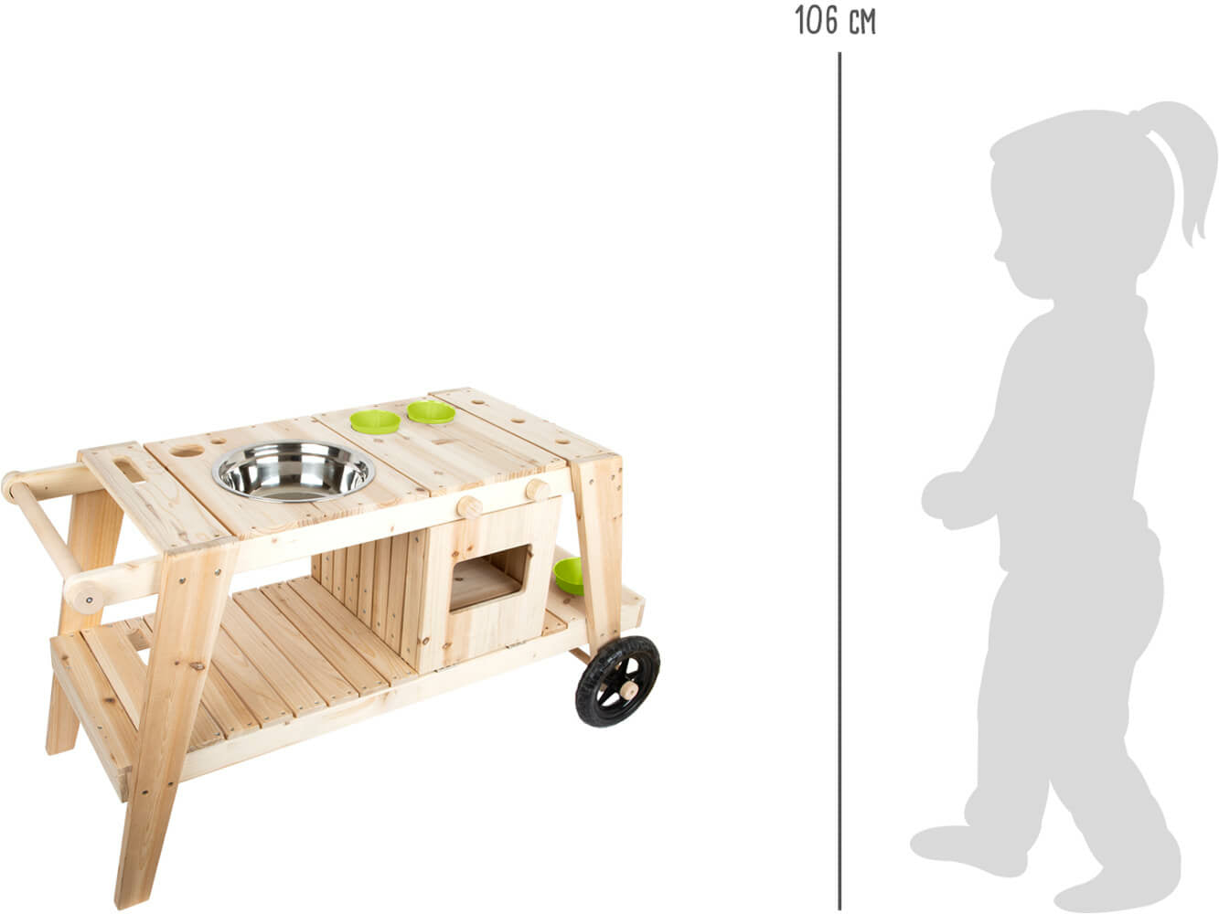 Small foot Matschküche – 104,0 × 54,0 × 59,0 cm – ab 3 J. – Metall, Kunststoff, Gummi, Holz