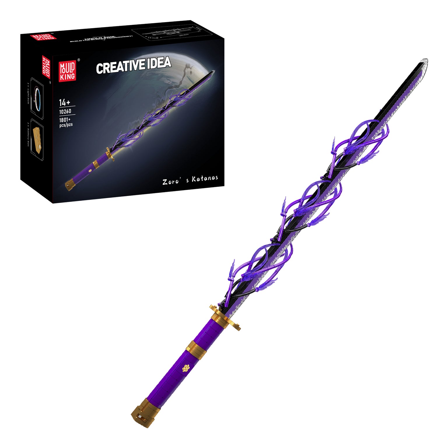 Mould King 3D Puzzle Enma Katana – 1801 Teile – Kunststoff, mit Beleuchtung – ab 14 J.