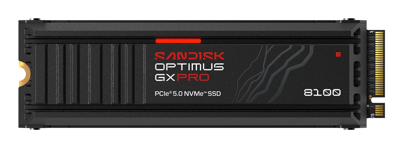 SanDisk Optimus GX PRO 8100 – M.2 2280 NVMe PCIe 5.0, 2 TB, mit Kühlkörper, 14,9/14,0 GB/s