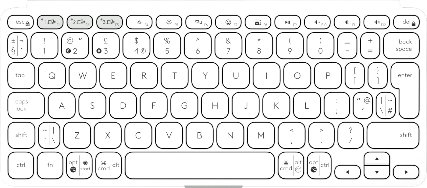 Logitech Keys-To-Go 2 – Tastatur, kabellos (Bluetooth), US-Layout (EN) – für Windows, macOS & Android u. a.