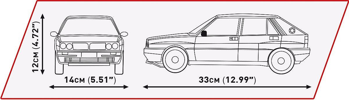 COBI Lancia Delta HF Integrale Bausteine – 33,3 × 11,5 × 45,7 cm – 2068-teilig – ab 10 J. – Kunststoff