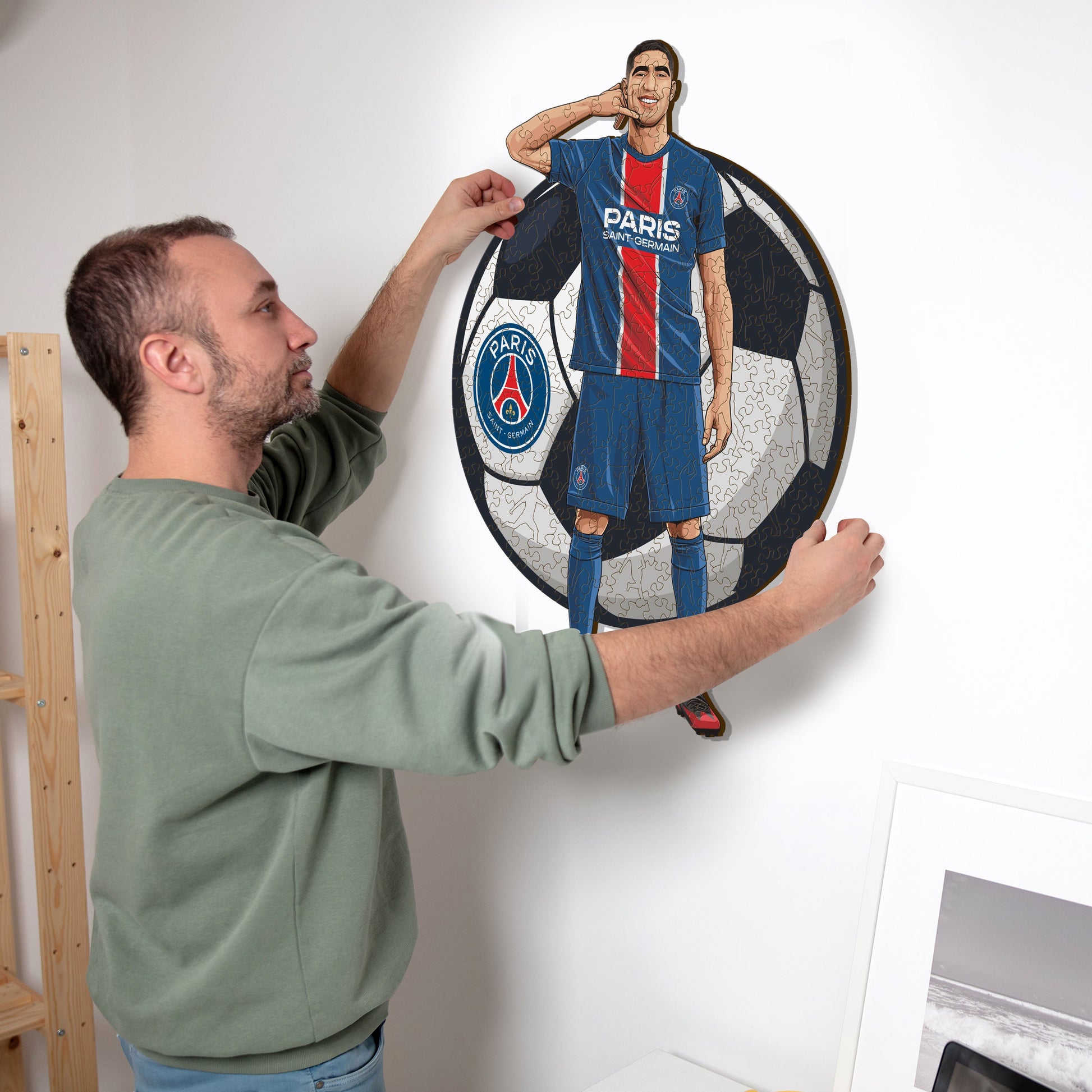Iconic Puzzles Puzzle Achraf Hakimi (PSG) – 150 Teile – 21 × 30 cm – ab 10 J. – Holz – mehrfarbig