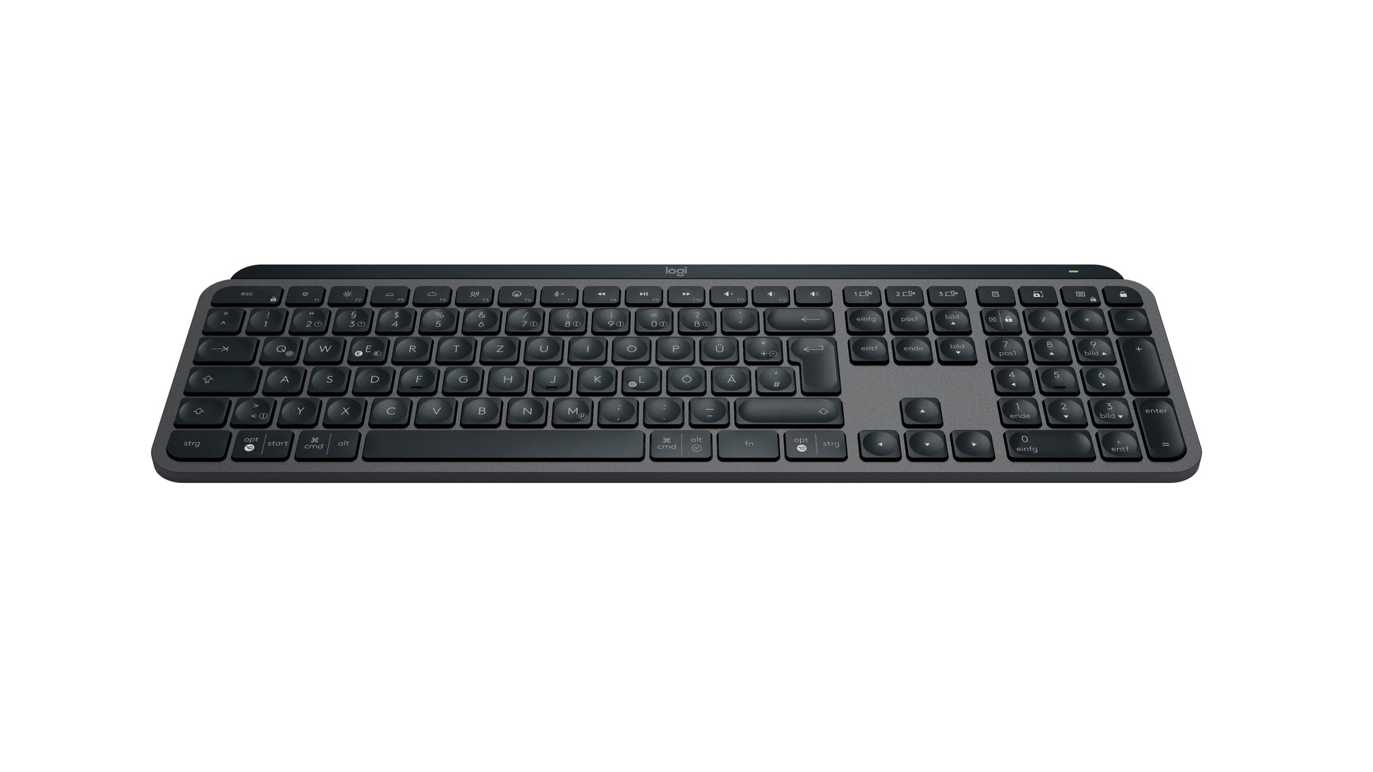 Logitech MX Keys S – Tastatur – Scherenmechanik – Bluetooth & 2,4 GHz (Logi Bolt) – Beleuchtet – QWERTZ (DE) – Graphit