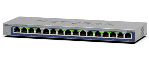 NETGEAR GS116-300EUS – Switch – 16×GbE, L2, Schwarz