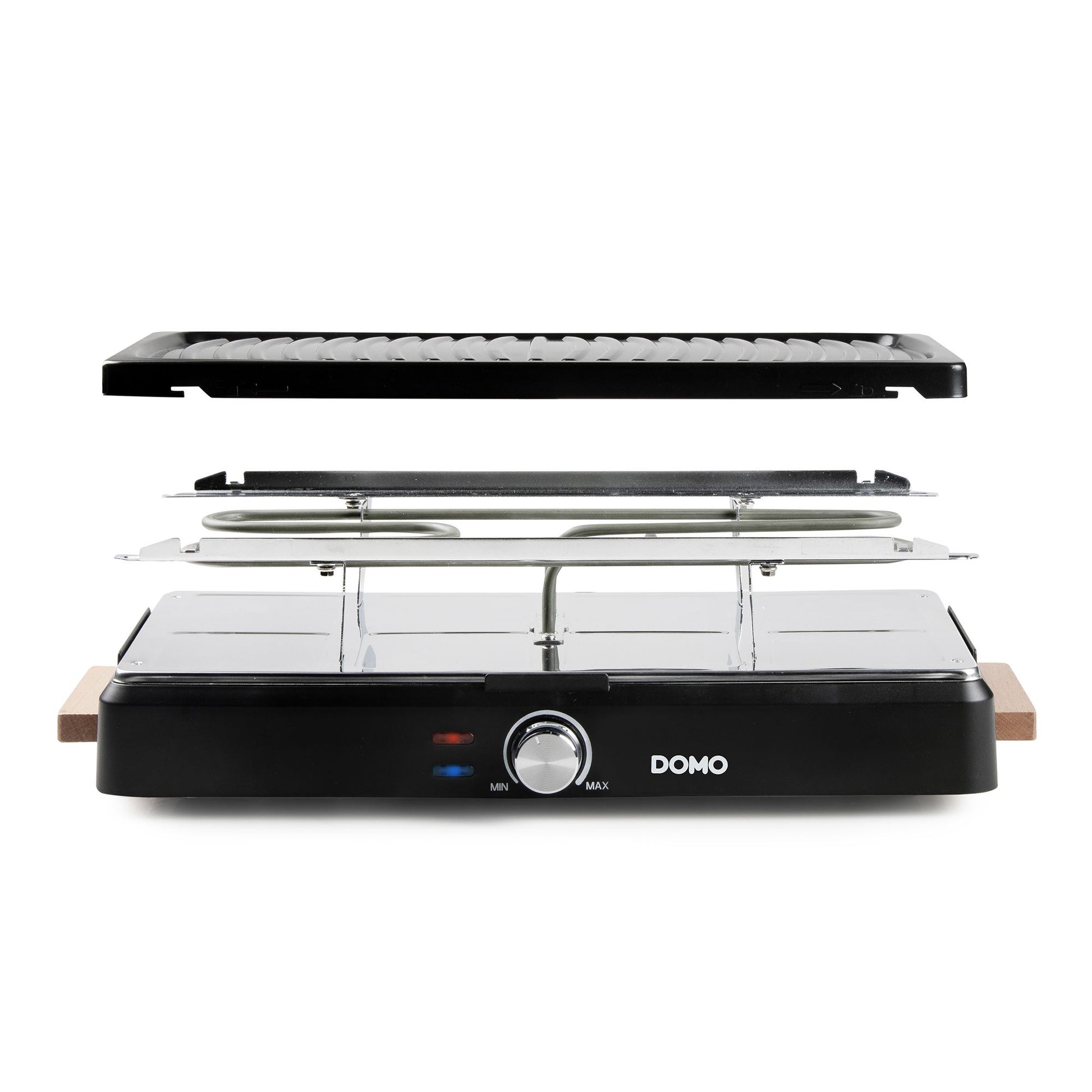 Domo Raclette DO9294G – 8 Personen, Keramik-Grillplatte, 1400 W – schwarz
