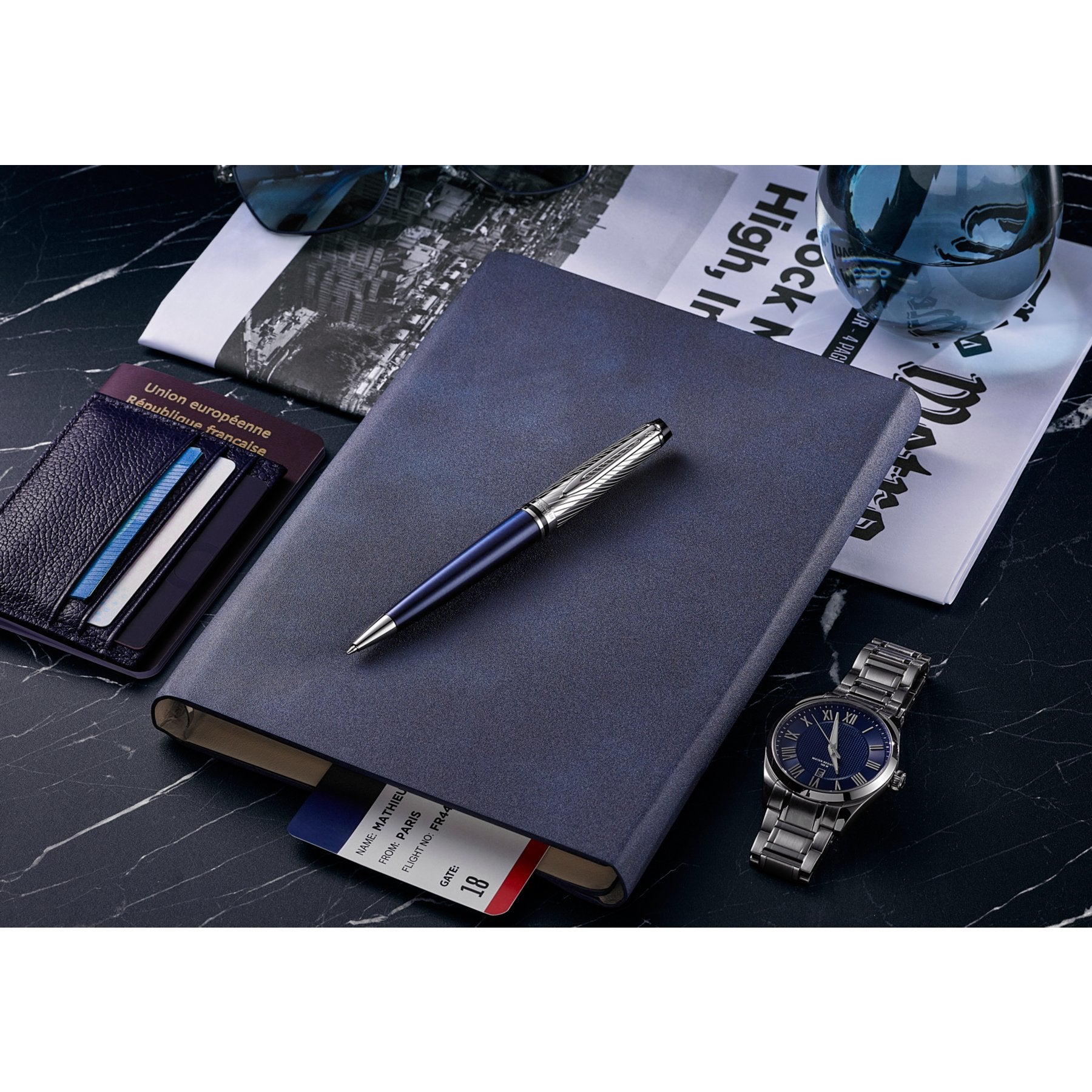 Waterman Kugelschreiber – Blau, Metall