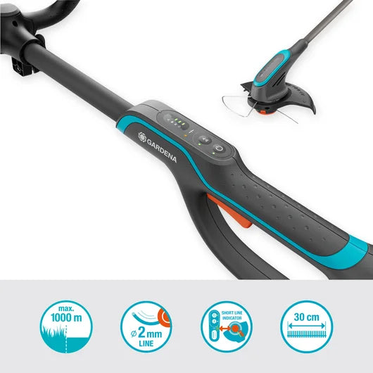 Gardena PowerCut 30/18V Akku-Trimmer – 18 V – Schnittbreite 30 cm – 4,0 Ah & Ladegerät – POWER FOR ALL