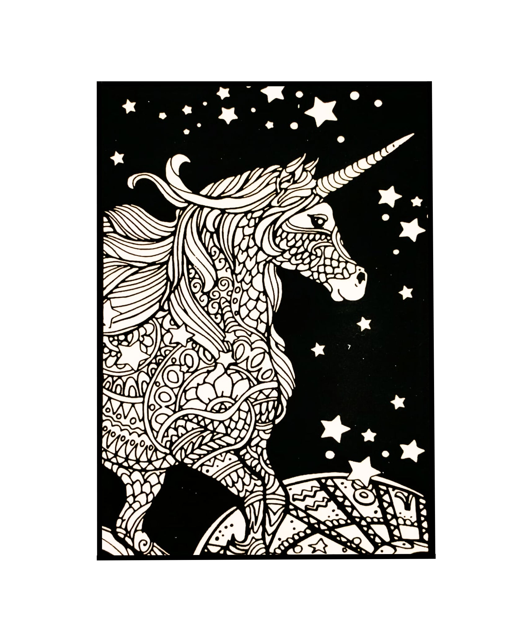 Tataruga Samtbild zum Ausmalen, Einhorn, A4