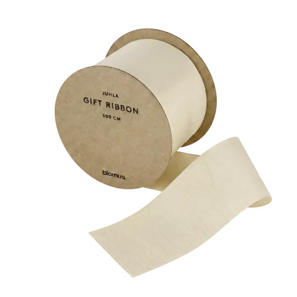 Blomus Geschenkband, JUHLA, Polyester, matt, Crème, 50 mm × 5 m, 1 Stk.