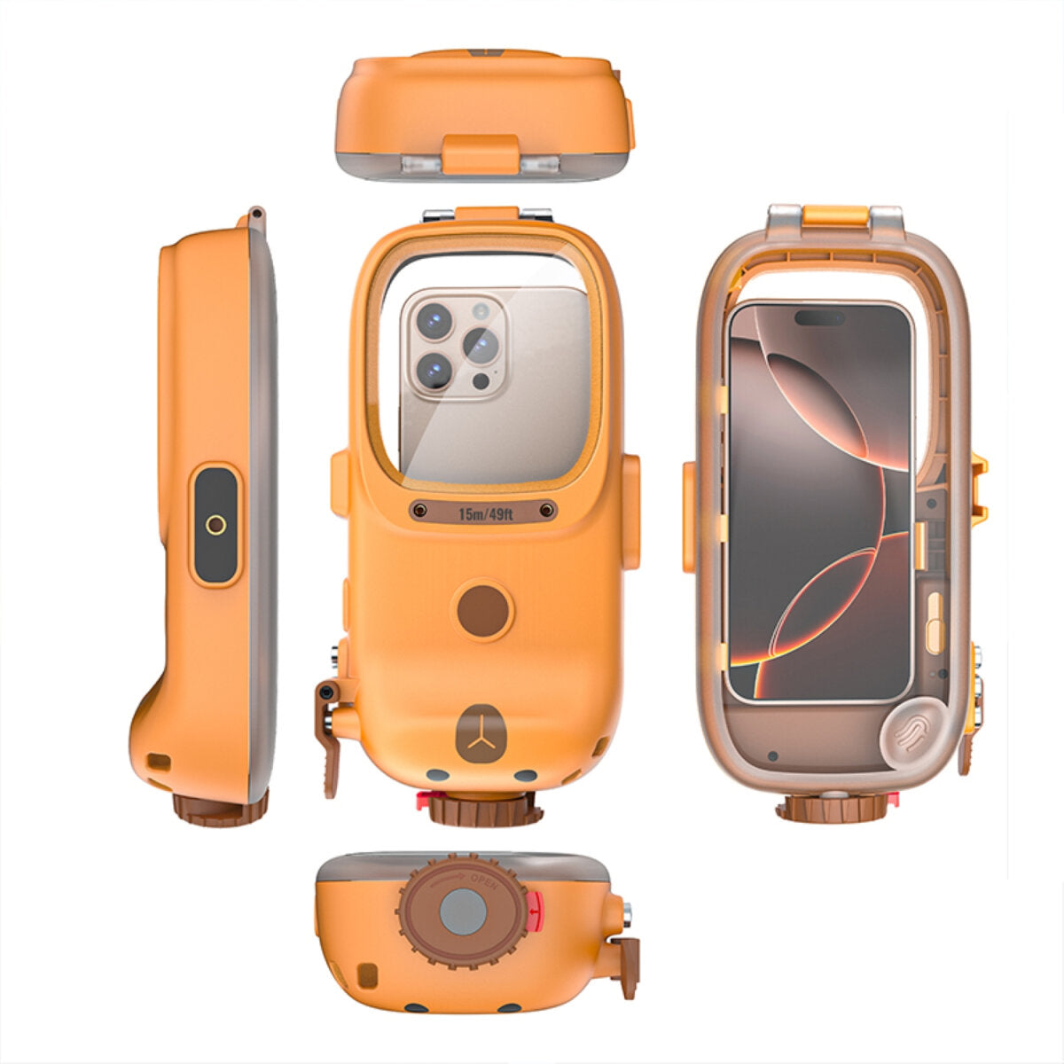 4smarts Wasserdichte Smartphone-Tasche – für Smartphones – Orange – Kunststoff – wasserdicht (15 ATM)