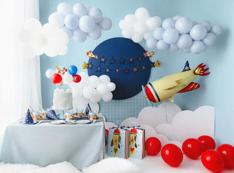 PartyDeco Bechermanschetten NKP1 Flugzeug – mehrfarbig – 23 × 9,5 cm – 6 Stk