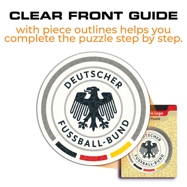Iconic Puzzles Puzzle DFB-Logo – 150 Teile – 25 × 25 cm – ab 10 J. – Holz – schwarz/grau/weiss