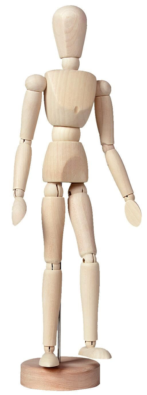 Talens Gliederpuppe Frau – Holzfigur, Höhe 300 mm, Holz, hellbraun, 1 Stück, unbehandelt