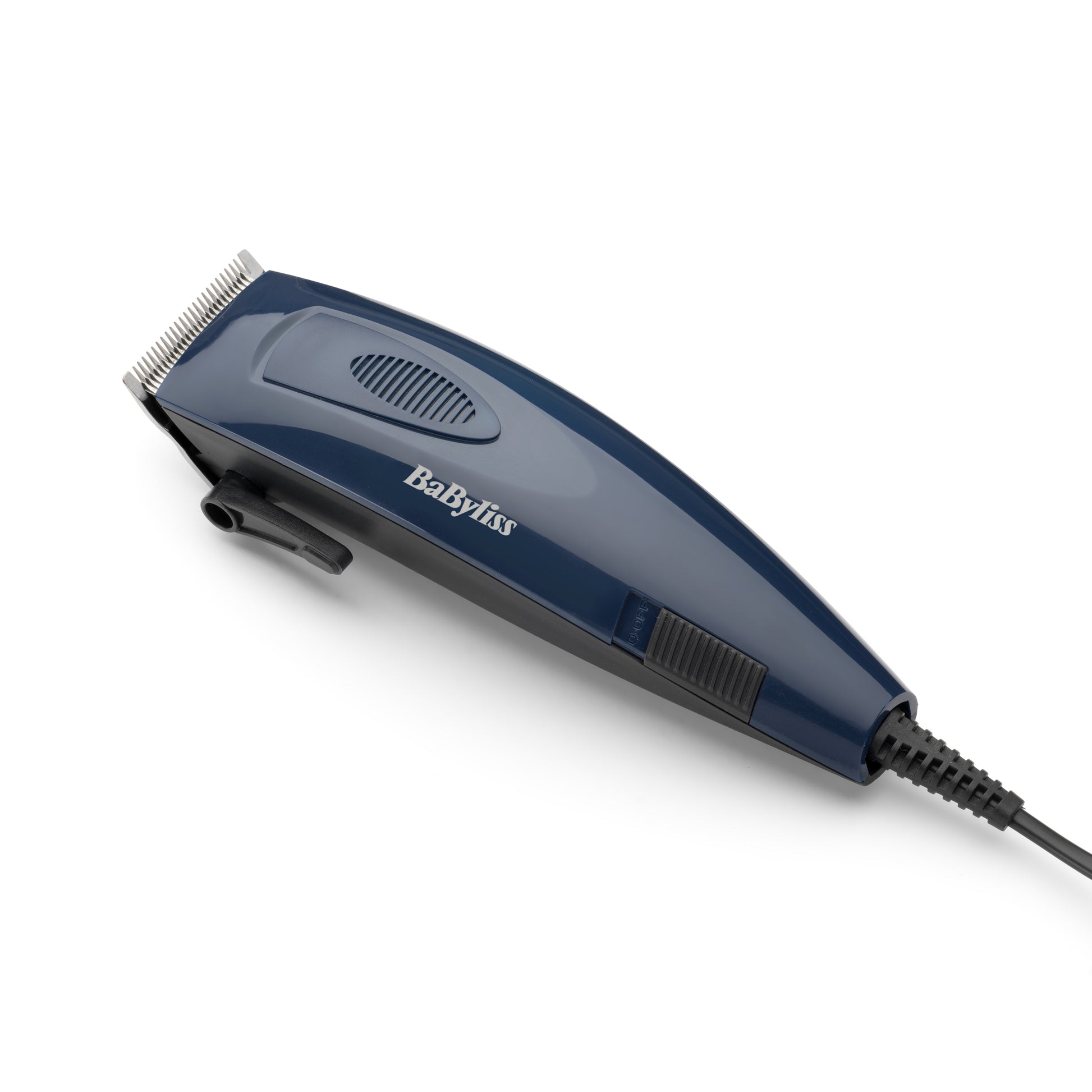 BaByliss Haarschneider E695E – netzbetrieben, 3–25 mm, 8 Kammaufsätze, Edelstahlklingen – blau