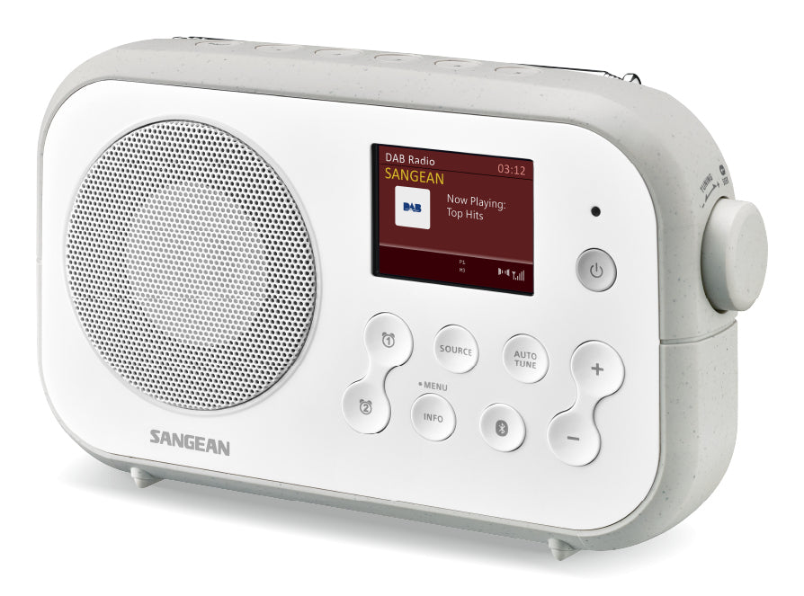 Sangean DPR-42BT – Tragbares DAB+ Radio, UKW, Bluetooth – Grau/Weiss