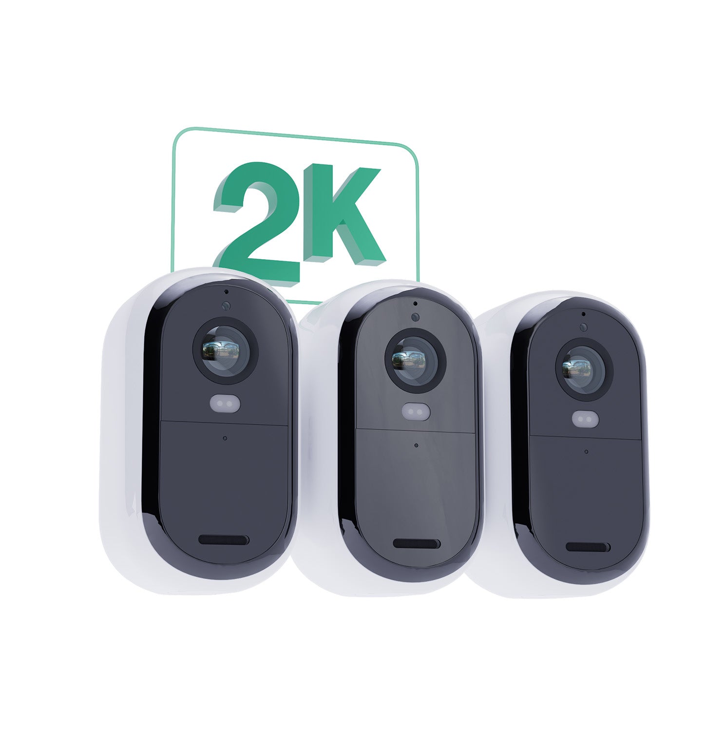 Arlo VMK3350 IP-Kamera – 4 MP, Solar betrieben, Nachtsicht 91 m, Weiss, 3er-Pack