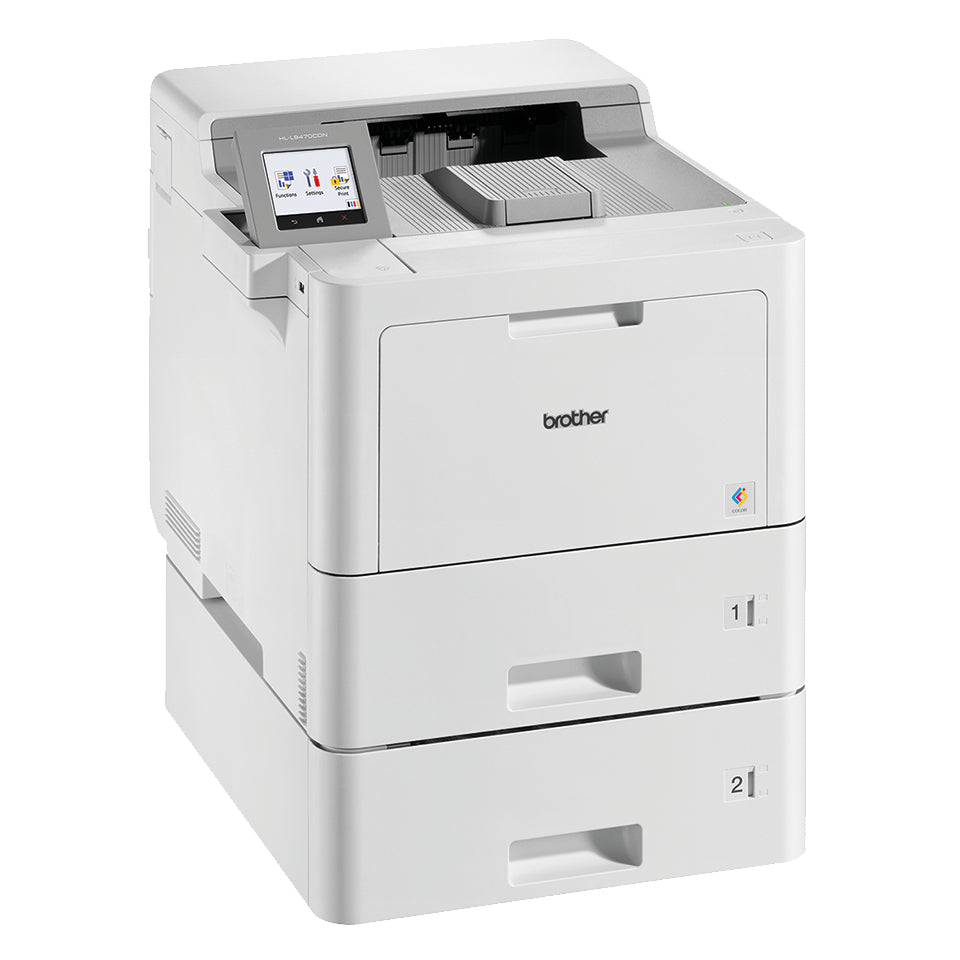 Brother HL-L9470CDNT – A4, Farbe, Duplex, 40 S./Min., 2400 × 600 dpi, LAN/USB, Papier: 1120 Blatt