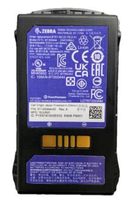 Zebra BTRY-MC3X-7BLE-01 – Ersatzakku Li-Ion, 7000 mAh, Schwarz, für Zebra MC3xxx-Serie
