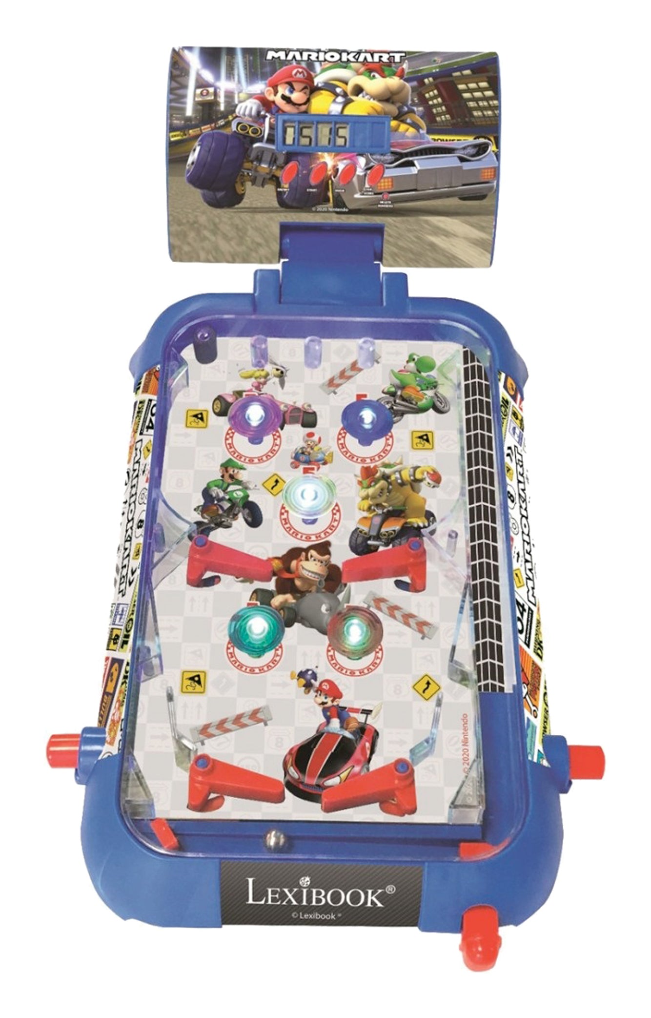 Lexibook Mario Kart elektronischer Flipper – Geschicklichkeitsspiel, 1–2 Spieler, ab 5 Jahren, 30 Min., DE/EN/FR