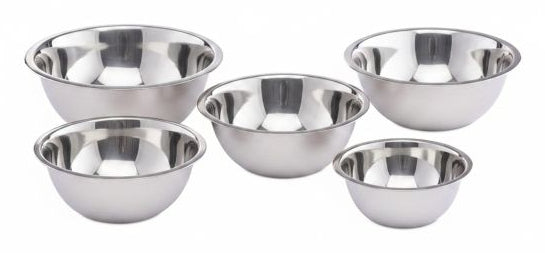 Relaxdays Rührschüssel-Set 3 l, Ø 26 × 9,5 cm, Edelstahl, 5-teilig