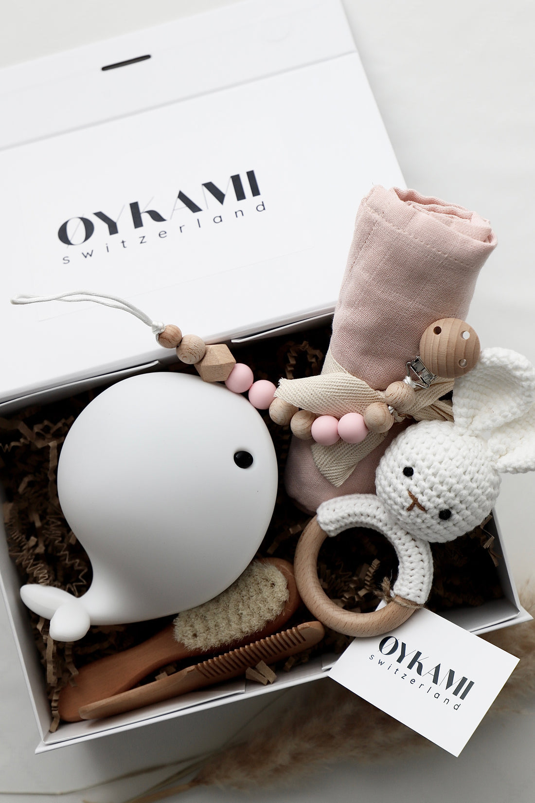 OYKAMI Geschenkbox – Rosa, Weiss