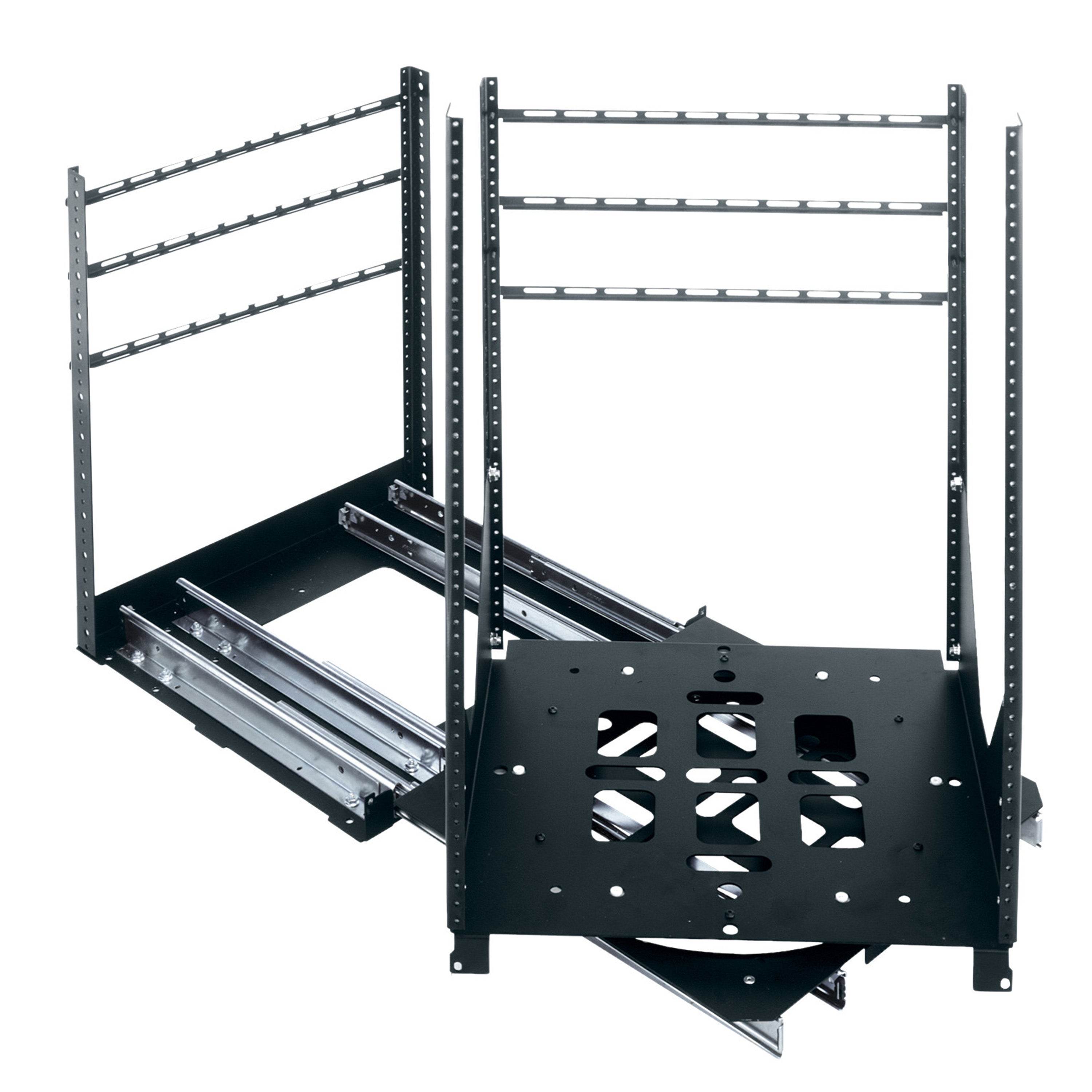 Middle Atlantic SRSR EXTENDED 12 SPACE – Wandmontiertes Regal, 12U, 90,7 kg Tragkraft, offen, Stahl, Schwarz