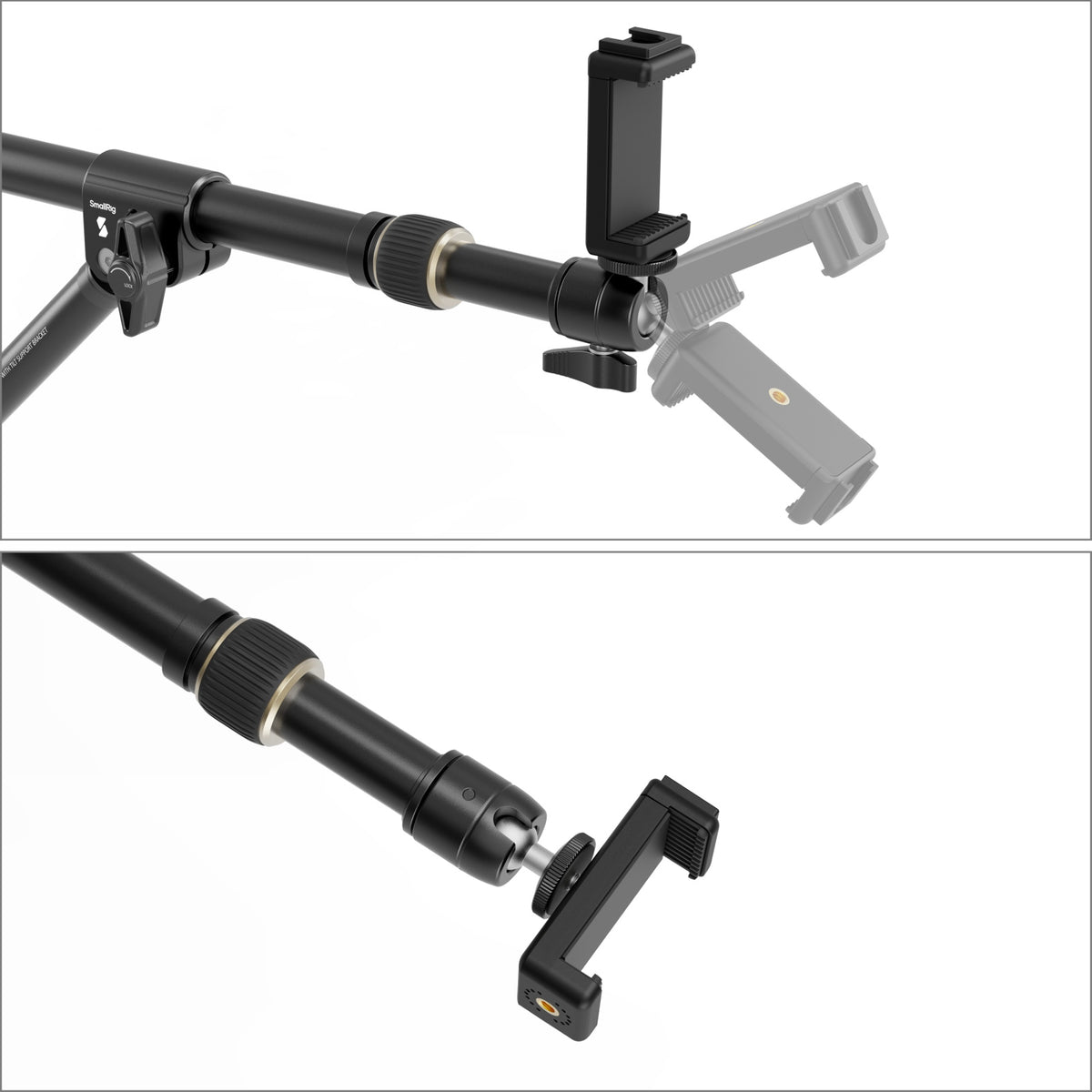 SmallRig 4304 Desktop-Overhead-Halterung – 3 kg, höhenverstellbar, 1/4"-Gewinde – für alle Marken – Schwarz