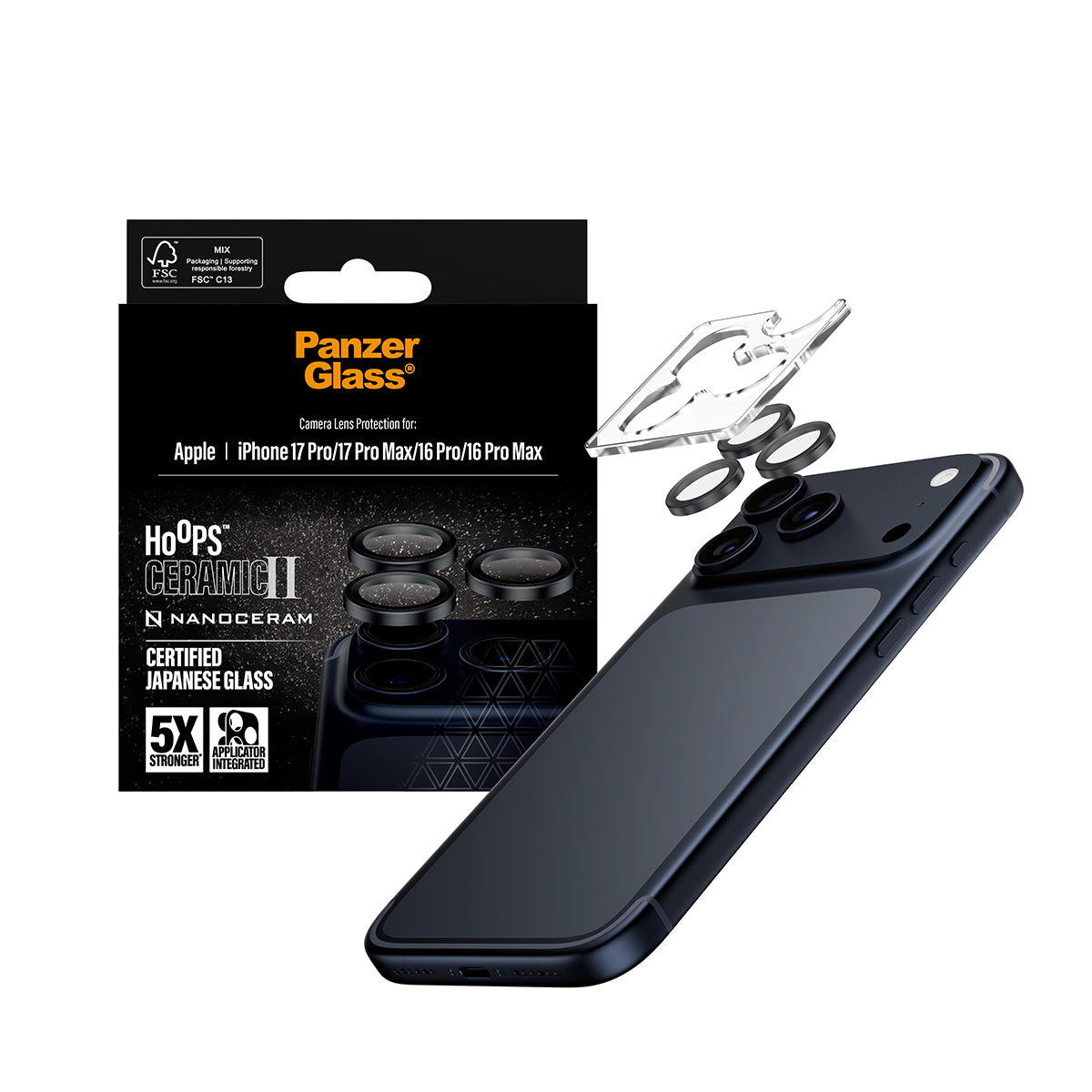 PanzerGlass Halterung – für Apple iPhone 17 Pro, Apple iPhone 17 Pro Max, Hartglas, Schwarz