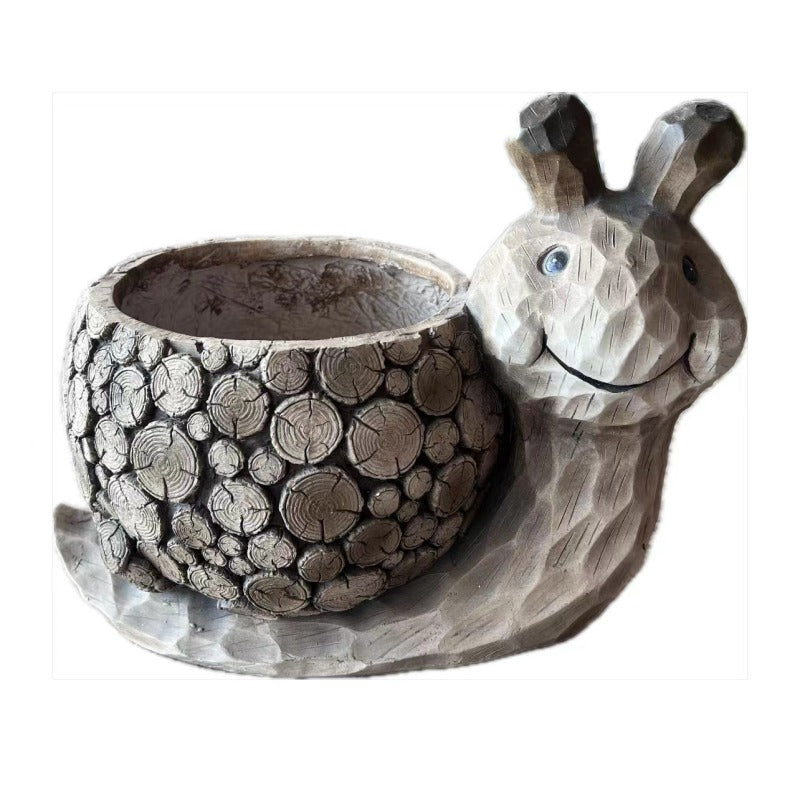 Colibri Blumentopf Schnecke – 35 × 22,3 × 26,2 cm – Magnesium, hellbraun