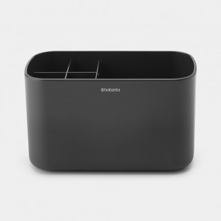 Brabantia Aufbewahrungsbox ReNew – 19,7×9,8×11 cm, Kunststoff, freistehend, Dunkelgrau
