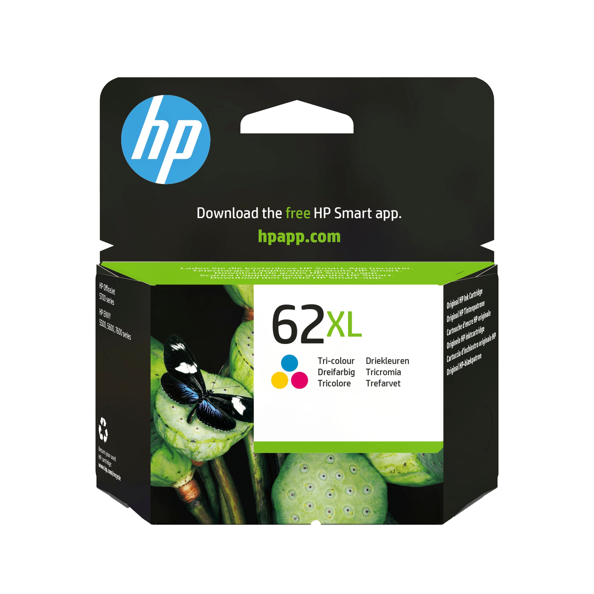 HP 62XL Dreifarbig Tintenpatrone (Original) – 415 Seiten – für HP OfficeJet 5740/5745, 5600/5640/5660/5665
