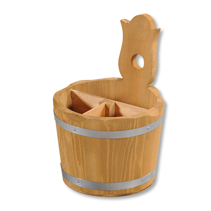 Kesper Besteckhalter 14 × 14 × 20 cm, Kiefernholz, Braun