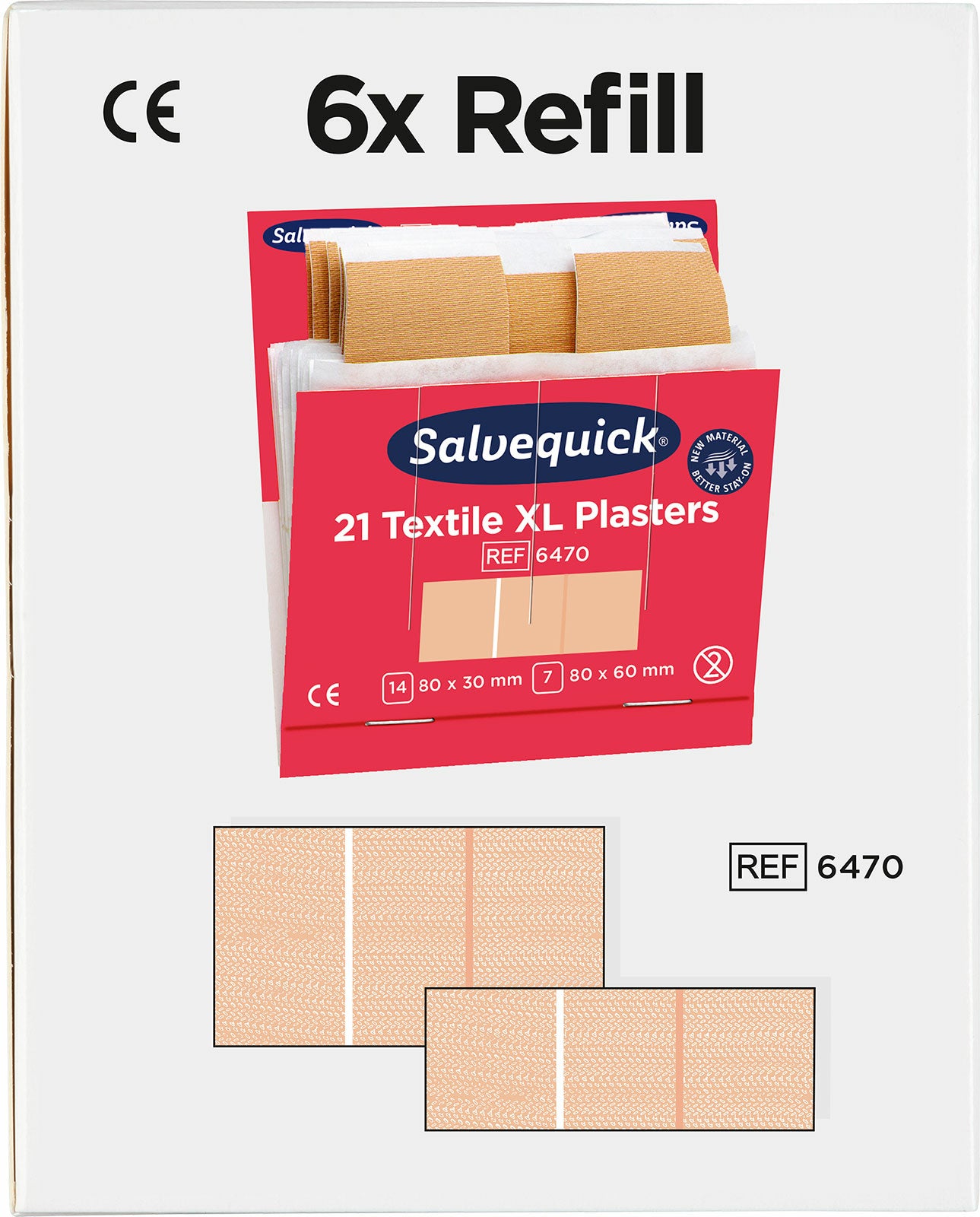 Cederroth Pflaster-Nachfüllpackung – 21 Stück, für Salvequick Spender, hautfarben