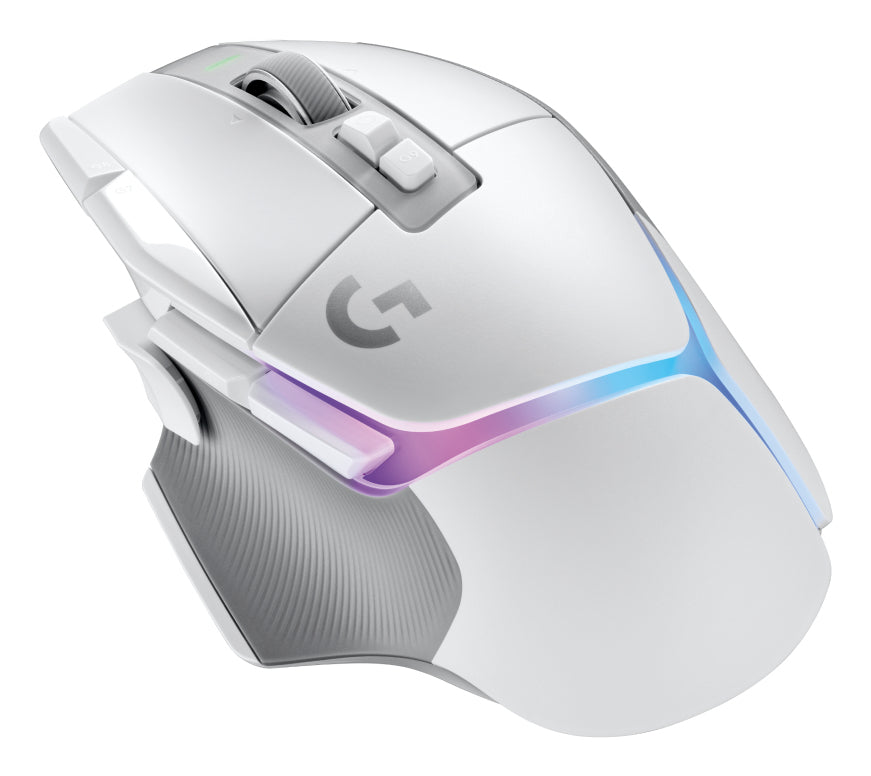 Logitech G G502 X PLUS – Gaming-Maus – Kabellos (2,4 GHz), 25600 DPI, RGB-Beleuchtung, rechts, Weiss