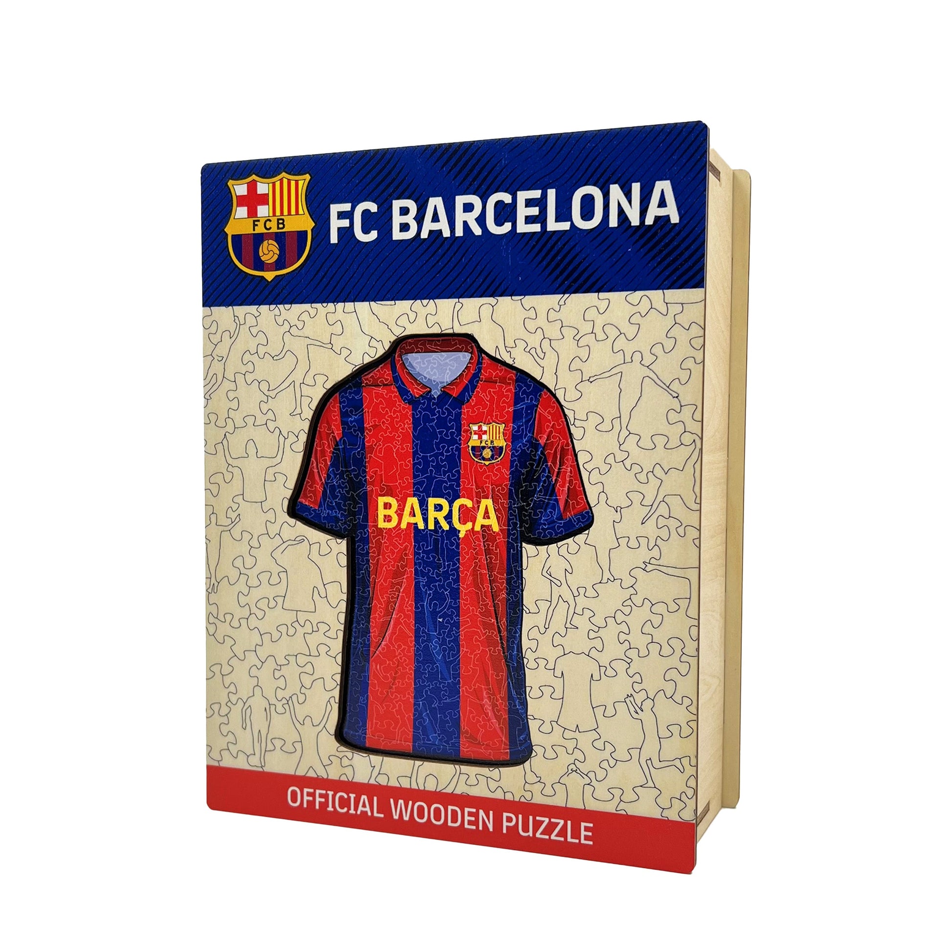 Iconic Puzzles Puzzle FC Barcelona Trikot – 270 Teile – 30 × 38 cm – ab 10 J. – Holz – Blau/Rot