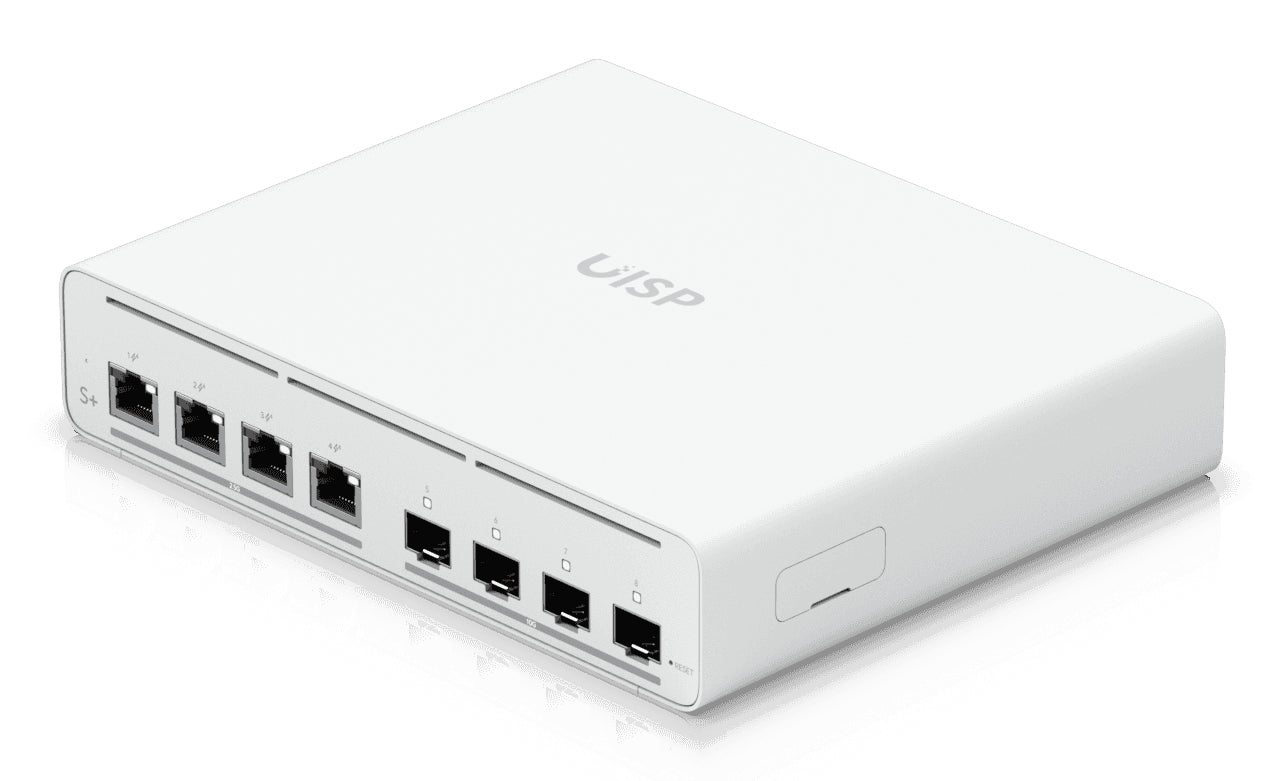 Ubiquiti UISP-S-PLUS – Managed Switch – 4× 2,5G, 4× SFP+, Passive PoE, PoE-Budget 160 W, 19", 1U