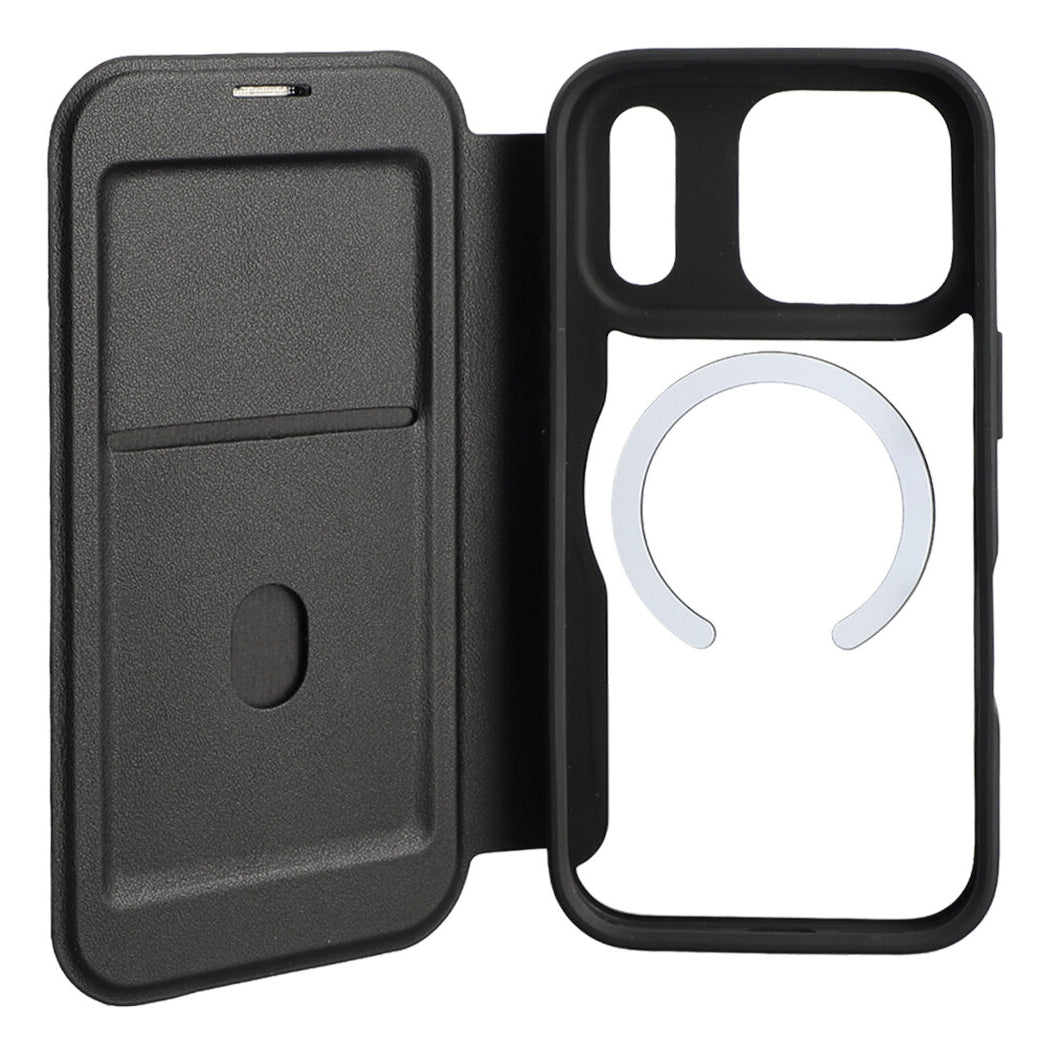 4smarts Urban Pro Wallethülle – für Apple iPhone 17 Pro, MagSafe, 1 Kartenfach, PU, Schwarz
