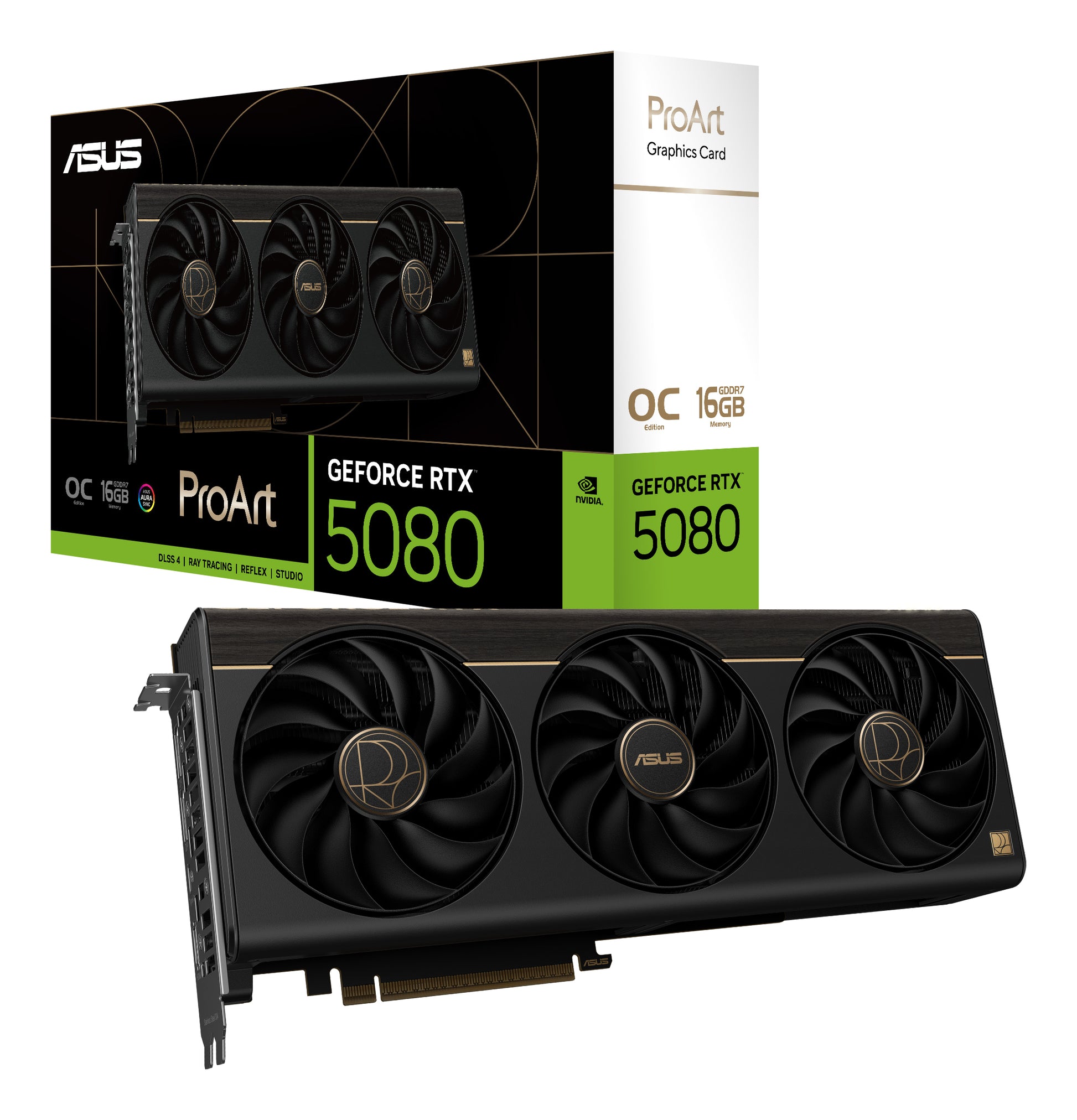 ASUS PROART-RTX5080-O16G – PCIe Grafikkarte – 3×DP, 1×HDMI, 1×USB-C, PCIe 5.0, 850 W, 1×16-polig