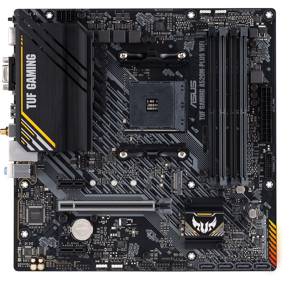 ASUS TUF GAMING A520M-PLUS WIFI – Mainboard – Sockel AM4, AMD A520, mATX, DDR4 (max. 128 GB)