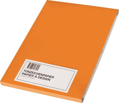 Papyrus Tonzeichenpapier – A2, 130 g/m², Orange, Matt, 100 Blatt