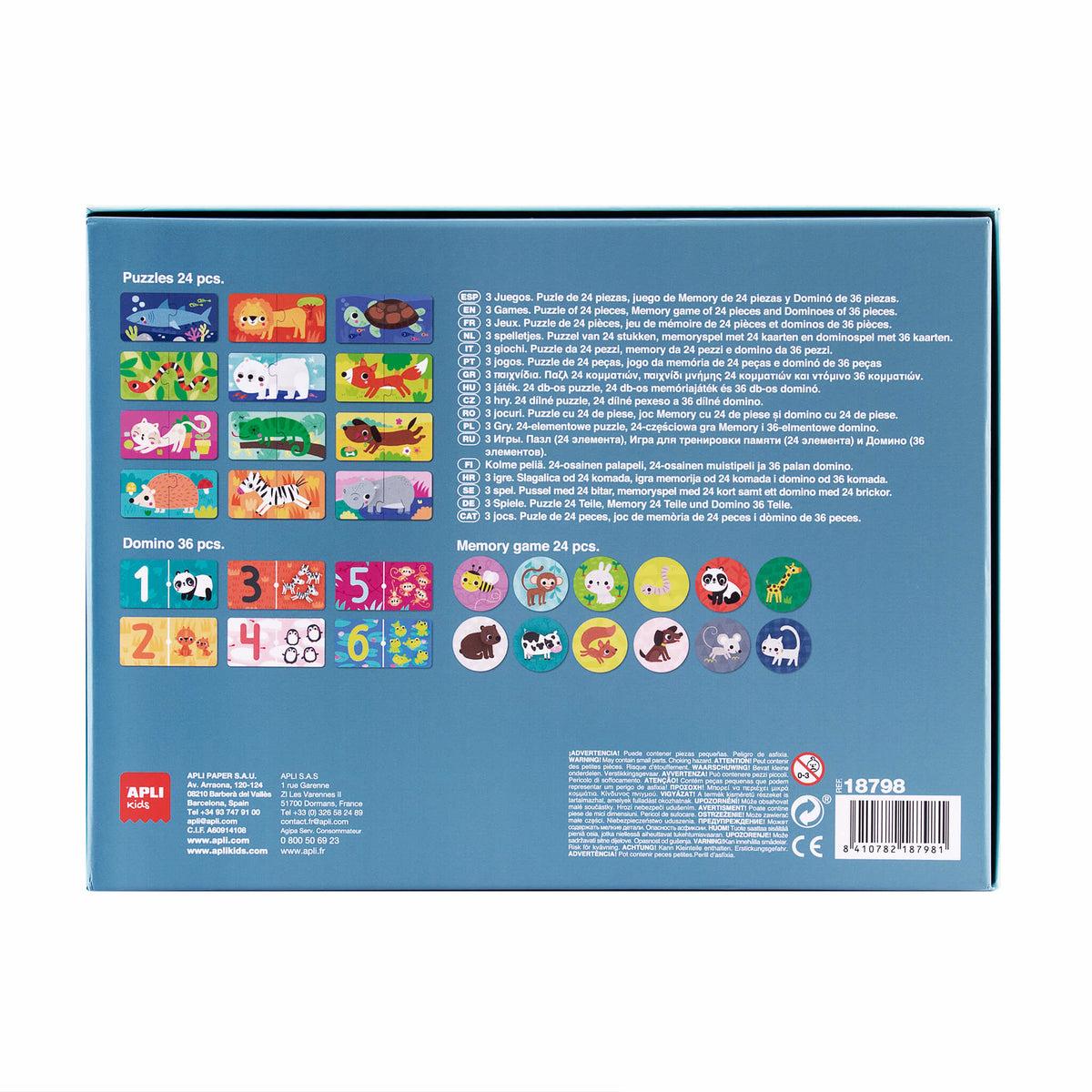 APLI Spielebox Tiere – Logikspiel, ab 3 Jahren