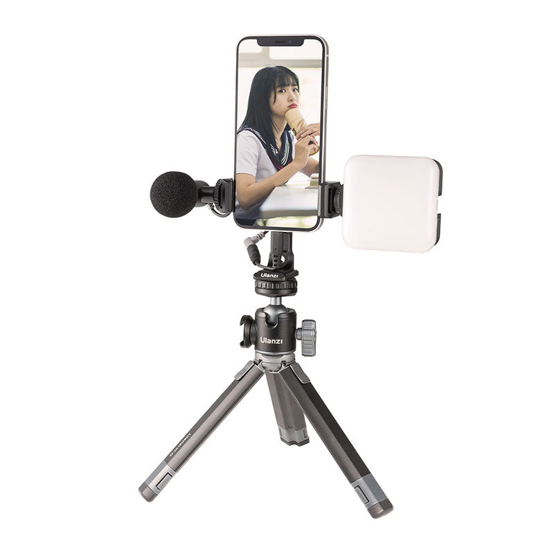 Ulanzi ST-27 – Tisch-Ständer – Klemme, drehbar – Stativgewinde 1/4", für Smartphones 60–89 mm – Schwarz/Rot