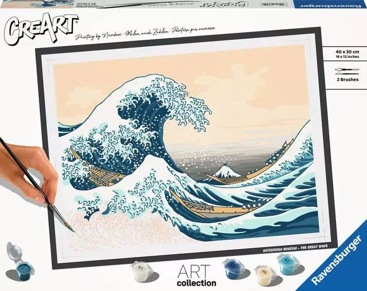 Ravensburger CreArt – Malen-nach-Zahlen-Set – The Great Wave (Hokusai) – 40 × 30 cm – ab 14 Jahren