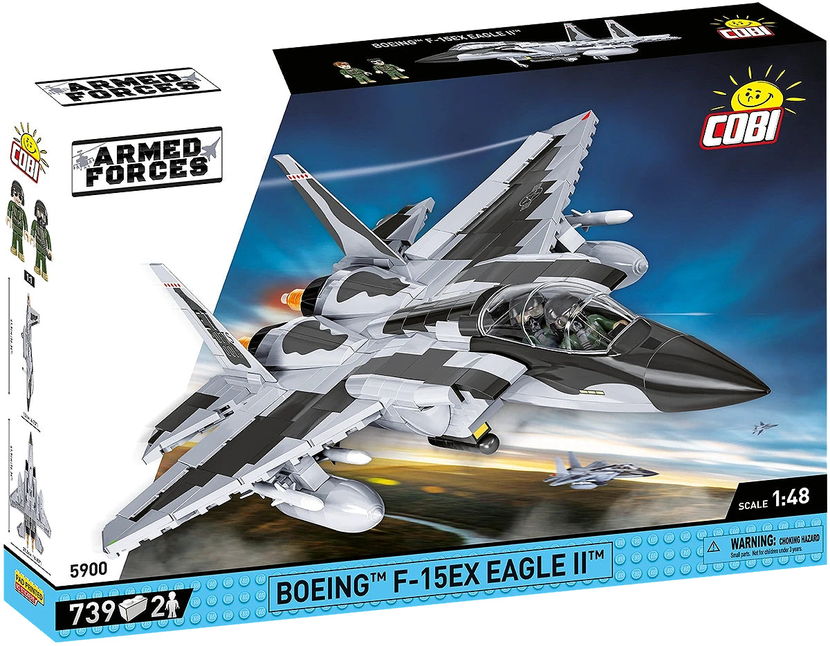 COBI Boeing F-15 EX Eagle II Bausatz – 739 Teile – 41,5 × 27,5 × 12 cm – ab 8 J. – Kunststoff – Grau